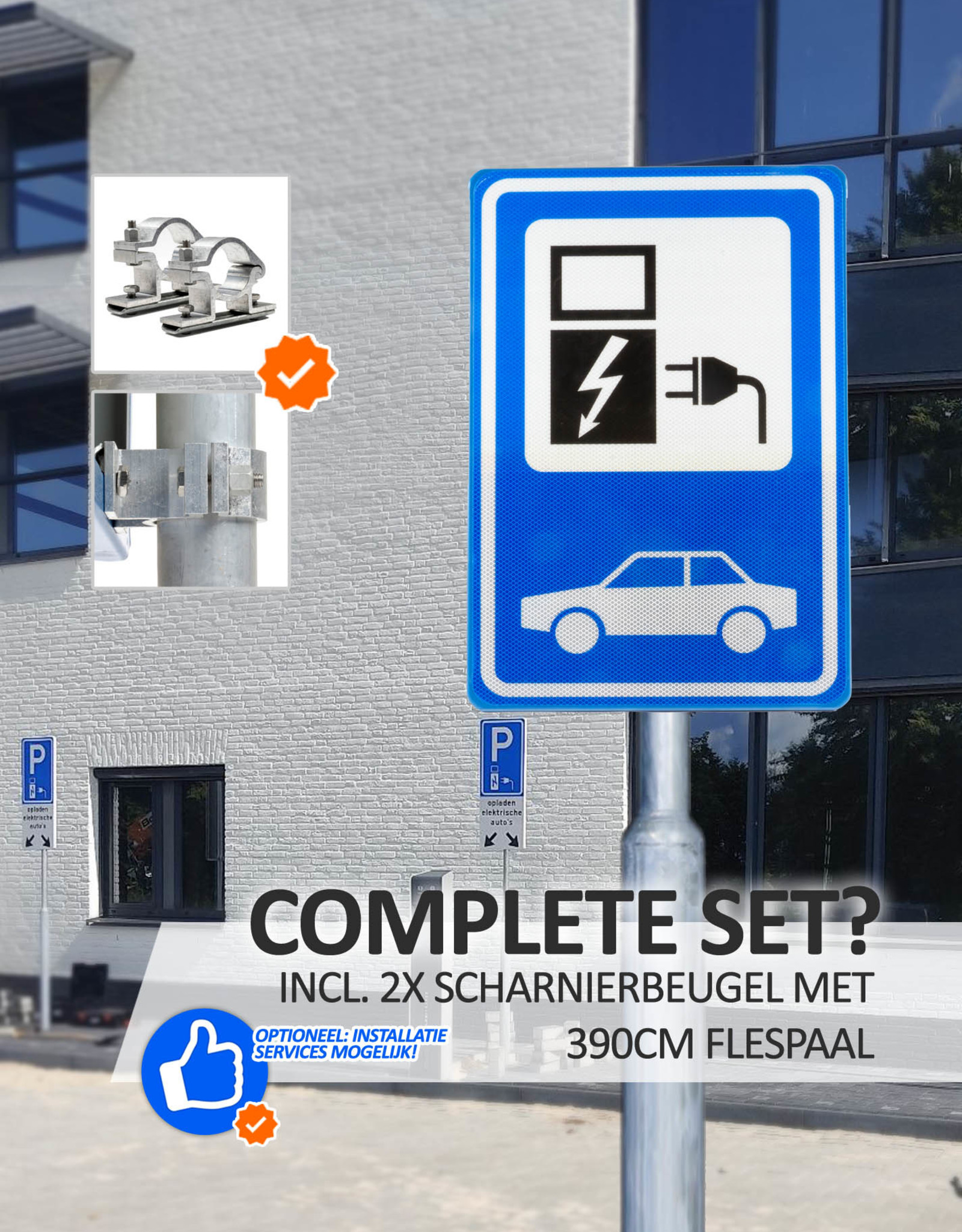 Verkeerswinkel | Verkeersbord Oplaadpunt Elektrische Auto BW101Sp19