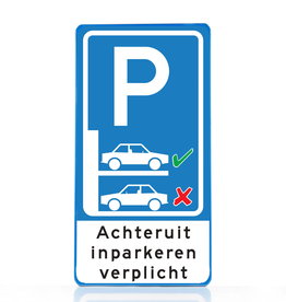 Ri-Traffic | Verkeersbord E304a achteruit inparkeren - 80 x 40 cm