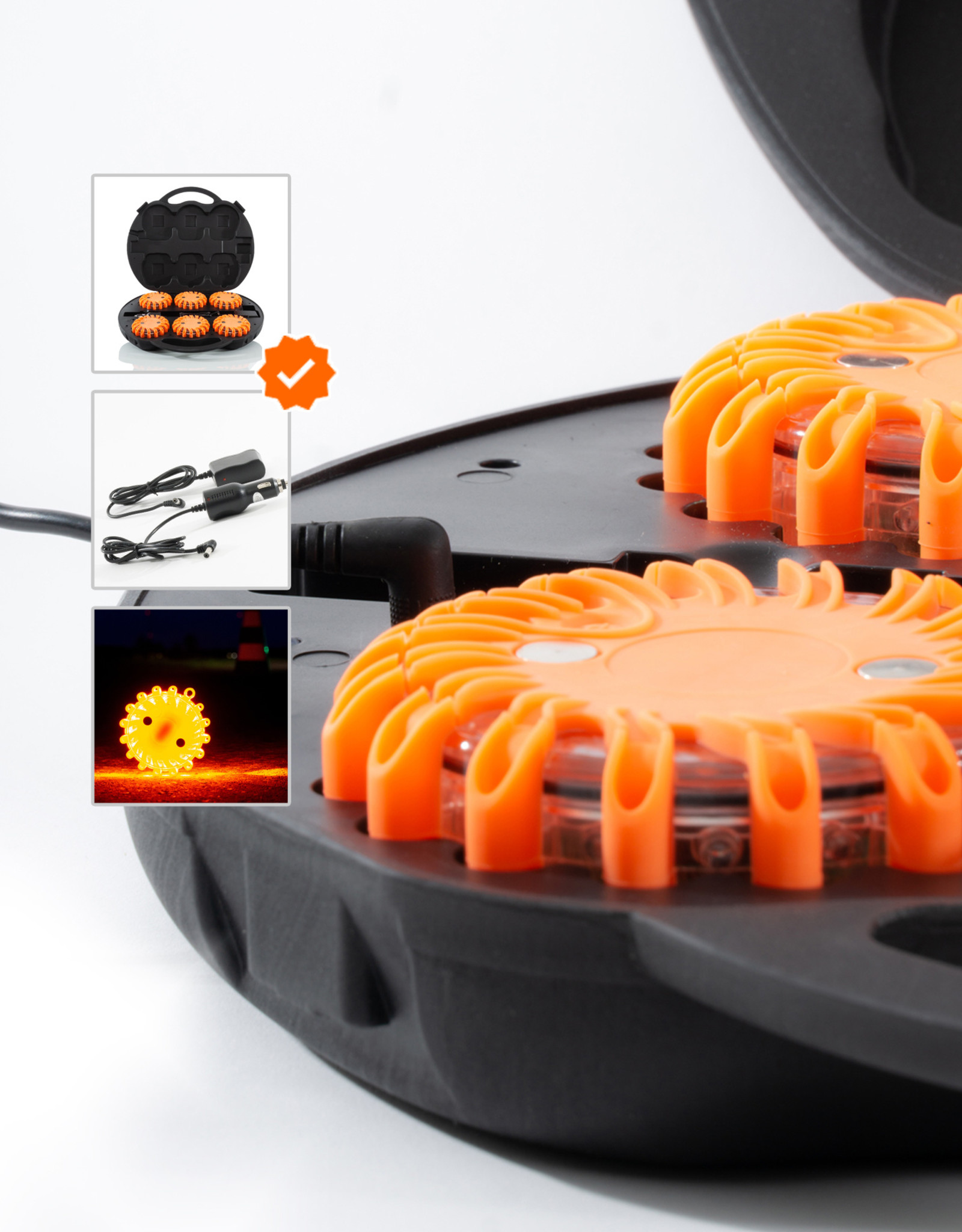 Powerflare Lot de 6 feux de signalisation LED avec sac Orange : :  Bricolage