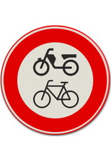 Ri-Traffic | Verkeersbord C15, gesloten voor fietsen, brommers, scooter en bromfietsen