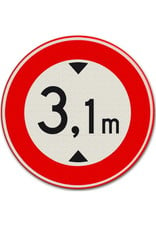 Ri-Traffic | Verkeersbord C19, Gesloten voor voertuigen hoger dan 3.1 meter, voertuig hoogte beperking