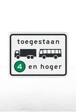 Ri-Traffic | Verkeersbord C22-A8, Bord Milieu Zone, emissieklasse 4 tot en met 6 - vrachtwagens en bussen