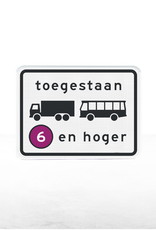 Ri-Traffic | Verkeersbord C22-A9, Bord Milieu Zone, emissieklasse 6 - vrachtwagens en bussen