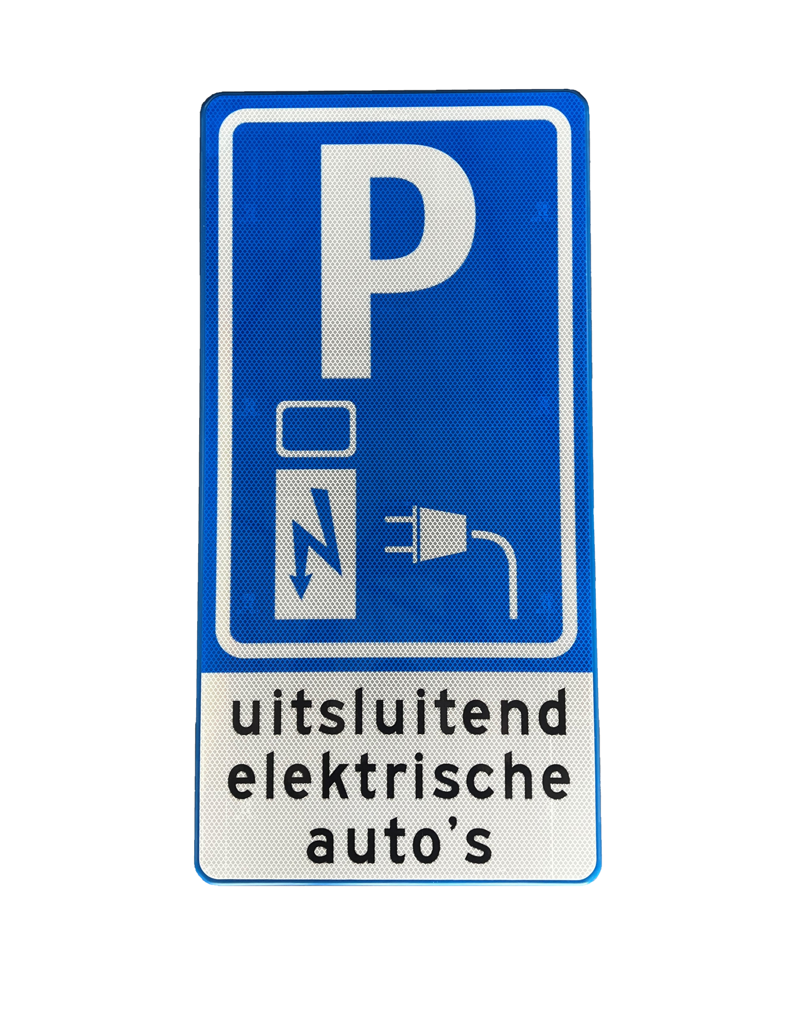Verkeersbord E08o, uitsluitend elektrische auto's,  80 x 40 cm