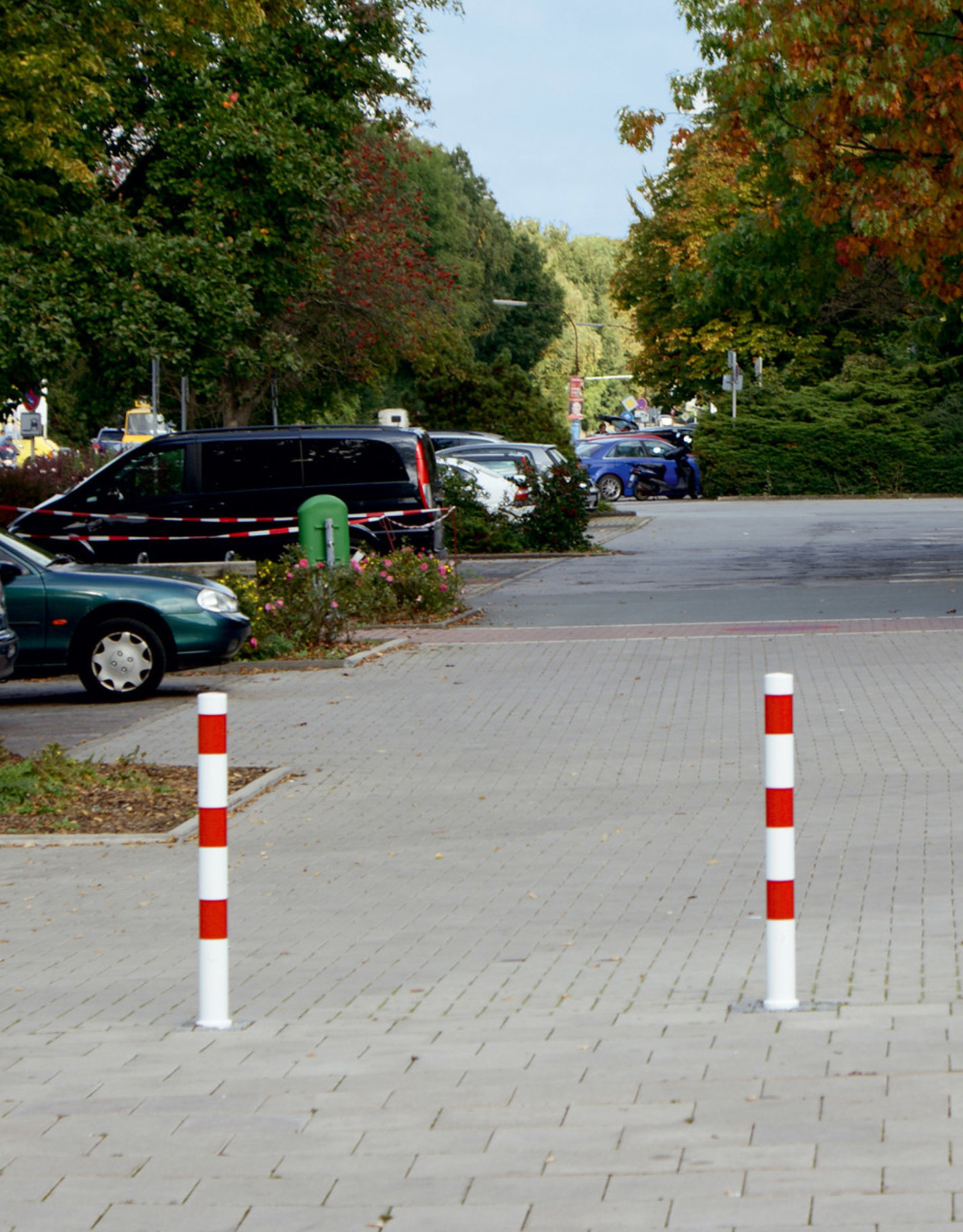 Ri-Traffic | Afzetpaal Staal Rood-Wit 140cm / 76mm diameter