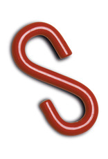 Verkeerswinkel S-haken (Ophanghaak) STAAL (verzinkt), ROOD/ZWART (voor afzetkettingen en schakelkettingen)