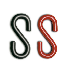 Verkeerswinkel S-haken STAAL, ROOD/ZWART (voor Afzetkettingen / Schakelkettingen)