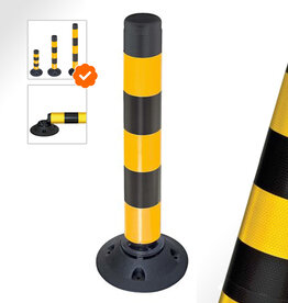 Ri-Traffic | Flexibele Afzetpaal 75CM (GEEL-ZWART)