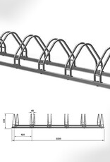 BICICLETA |  Fietsenrek voor 6 Fietsen | Roestvrij Staal (Gegalvaniseerd)