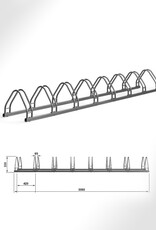 BICICLETA |  Fietsenrek voor 8 Fietsen | Roestvrij Staal (Gegalvaniseerd)