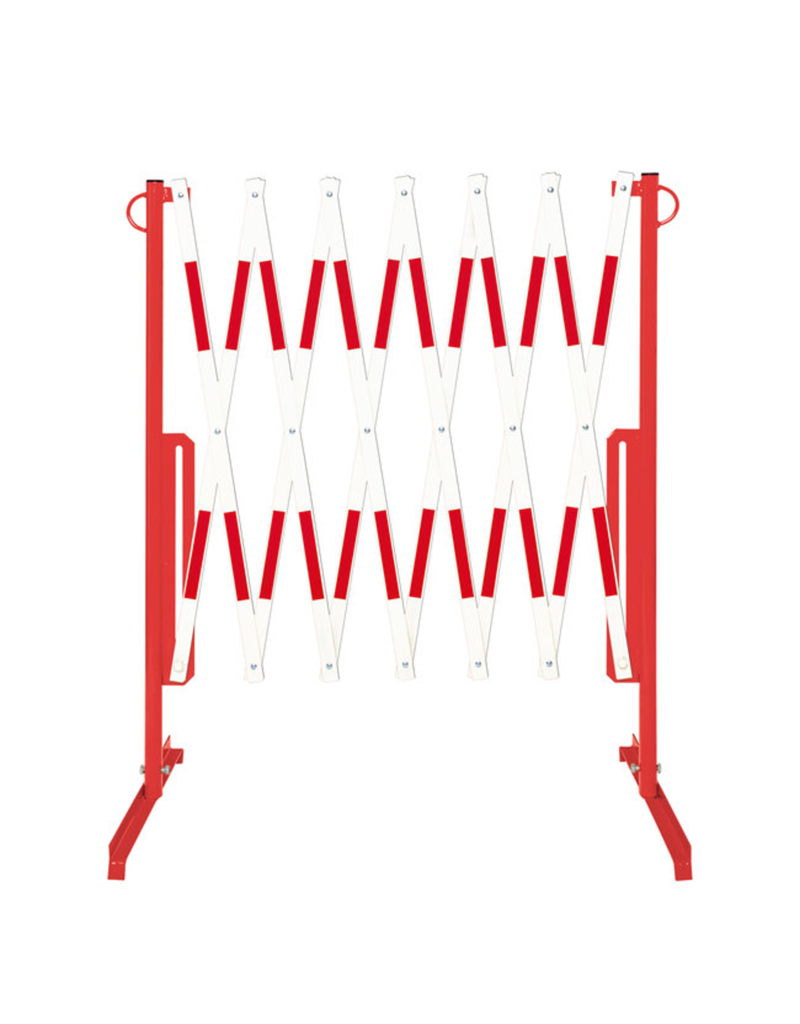 Ri-Traffic | Schaarhek STAAL Rood-Wit 100cm hoog x 360cm breed (uitvouwbaar)