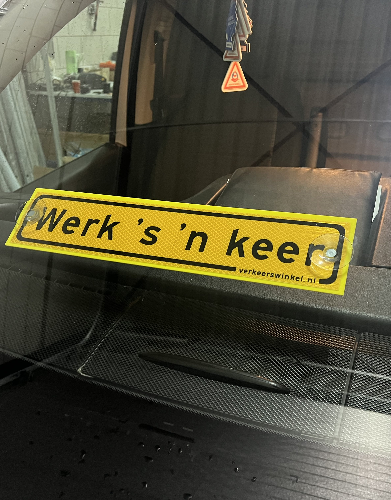 Verkeerswinkel | Werkverkeer BORDJE: Werk eens een Keer | 40cm x 8cm