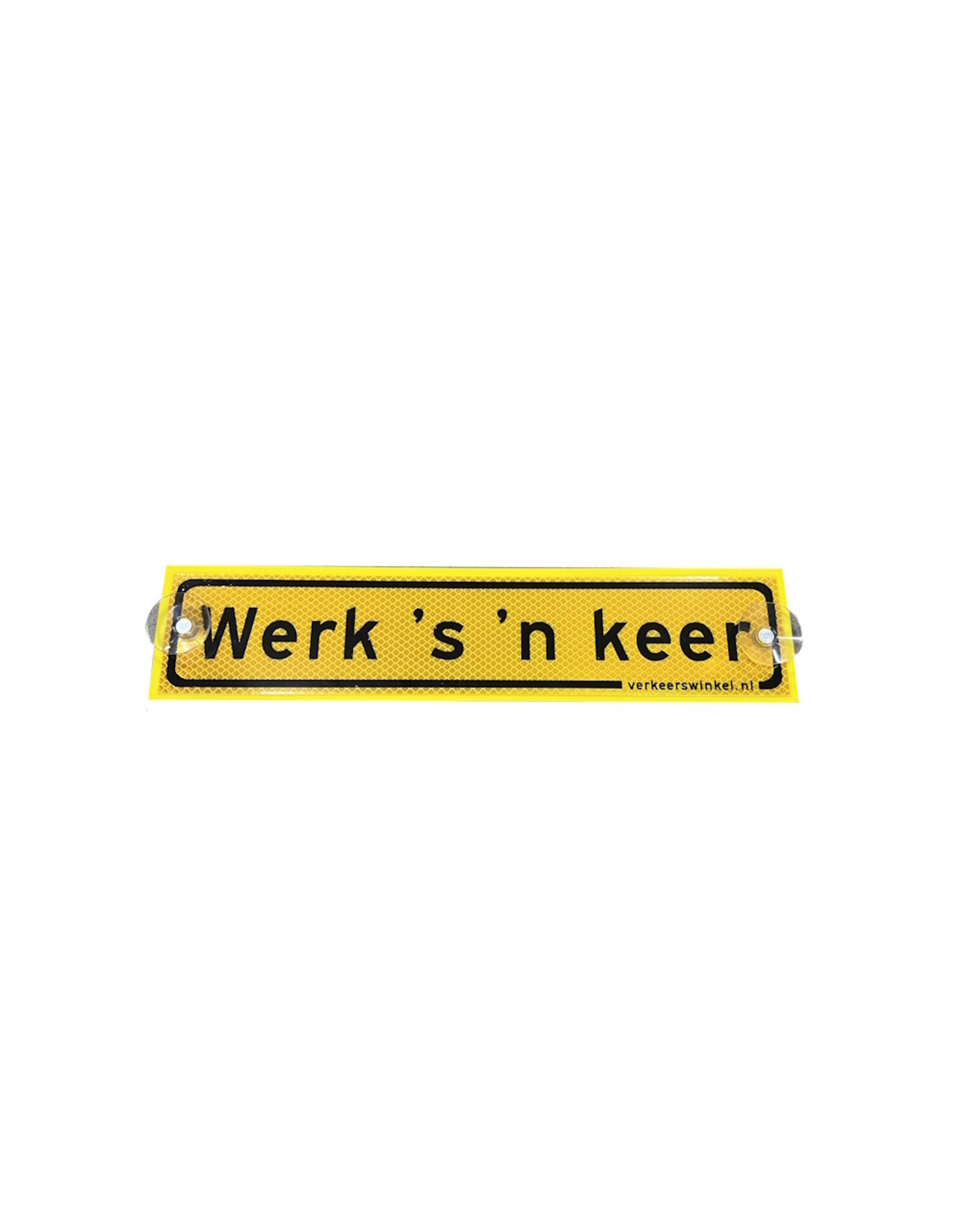 Verkeerswinkel | Werkverkeer BORDJE: Werk eens een Keer | 40cm x 8cm