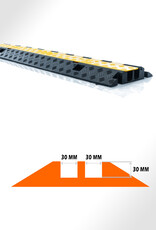 Ri-Traffic | Kabelbrug 2 Kanalen / Kabelgoot, Rubber, Zwart-Geel