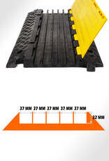 Ri-Traffic | Kabelbrug 5 Kanalen Kabelgoot (VOLRUBBER), GEEL-ZWART