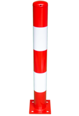 Ri-Traffic | Rampaal 150cm / 100cm x 114mm, ROOD-WIT (Voetplaat of Beton Installatie)