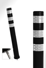 SmartFLEX Flexibele Afzetpaal 80cm ZWART met 3x Reflective Striping WIT