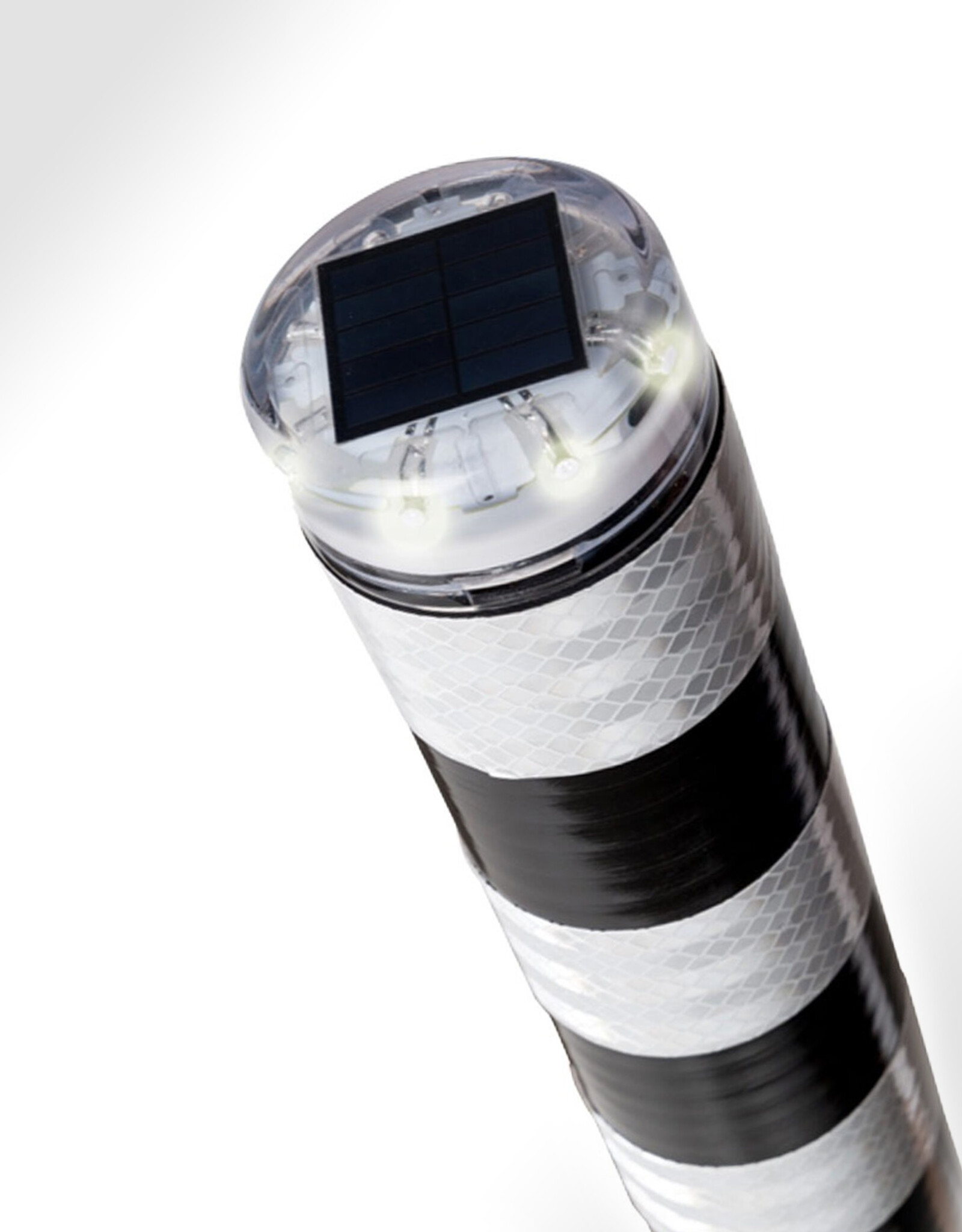 FlexLED Flexibele Zwarte Afzetpaal 80cm met LED-verlichting en Reflectie WIT (FlexLED)