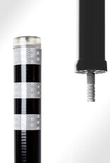 FlexLED Flexibele Zwarte Afzetpaal 80cm met LED-verlichting en Reflectie WIT (FlexLED)