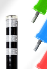 FlexLED Flexibele Zwarte Afzetpaal 80cm met LED-verlichting en Reflectie WIT (FlexLED)