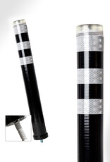 FlexLED Flexibele Zwarte Afzetpaal 80cm met LED-verlichting en Reflectie WIT (FlexLED)