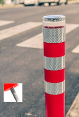 FlexLED Flexibele Rode Afzetpaal 80cm met LED-verlichting en Reflectie WIT (FlexLED)