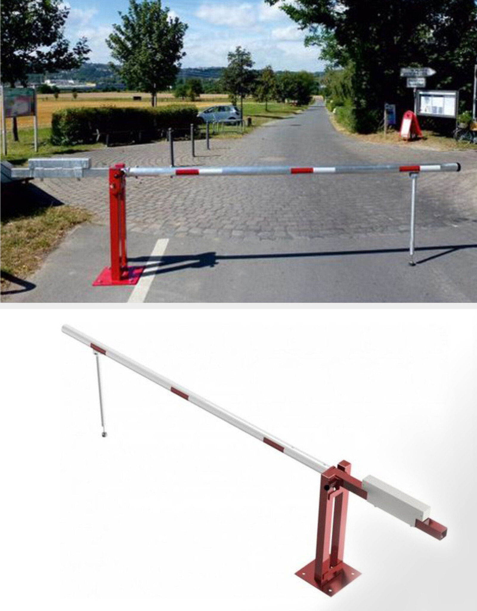 Verkeerswinkel Slagboom met Contragewicht en Hangslot