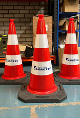 Verkeerswinkel | Verkeerskegel 50cm, Reflecterend Folie, Klasse 3 + Bedrijfslogo, 25 Stuks Actieprijs