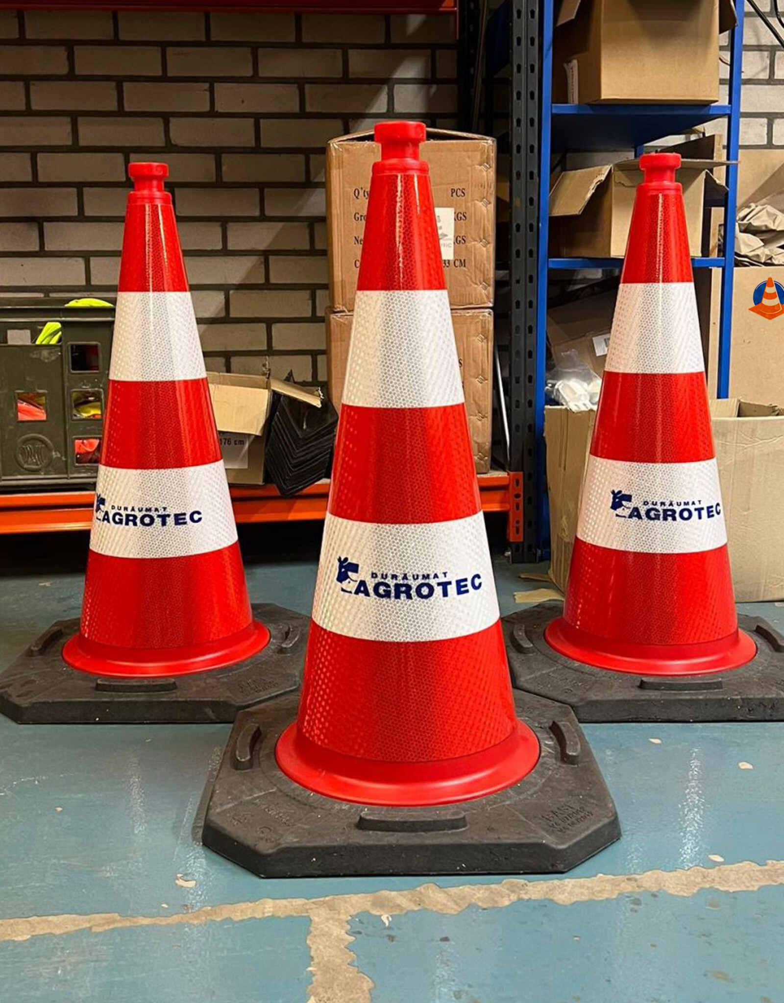 Verkeerswinkel | Verkeerskegel 50cm, Reflecterend Folie, Klasse 3 + Bedrijfslogo, 25 Stuks Actieprijs