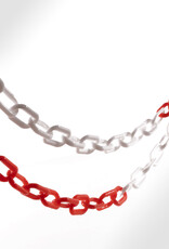 Verkeerswinkel | Kunststof Afzet Ketting,  1 tot 15 m,  Wit / Rood