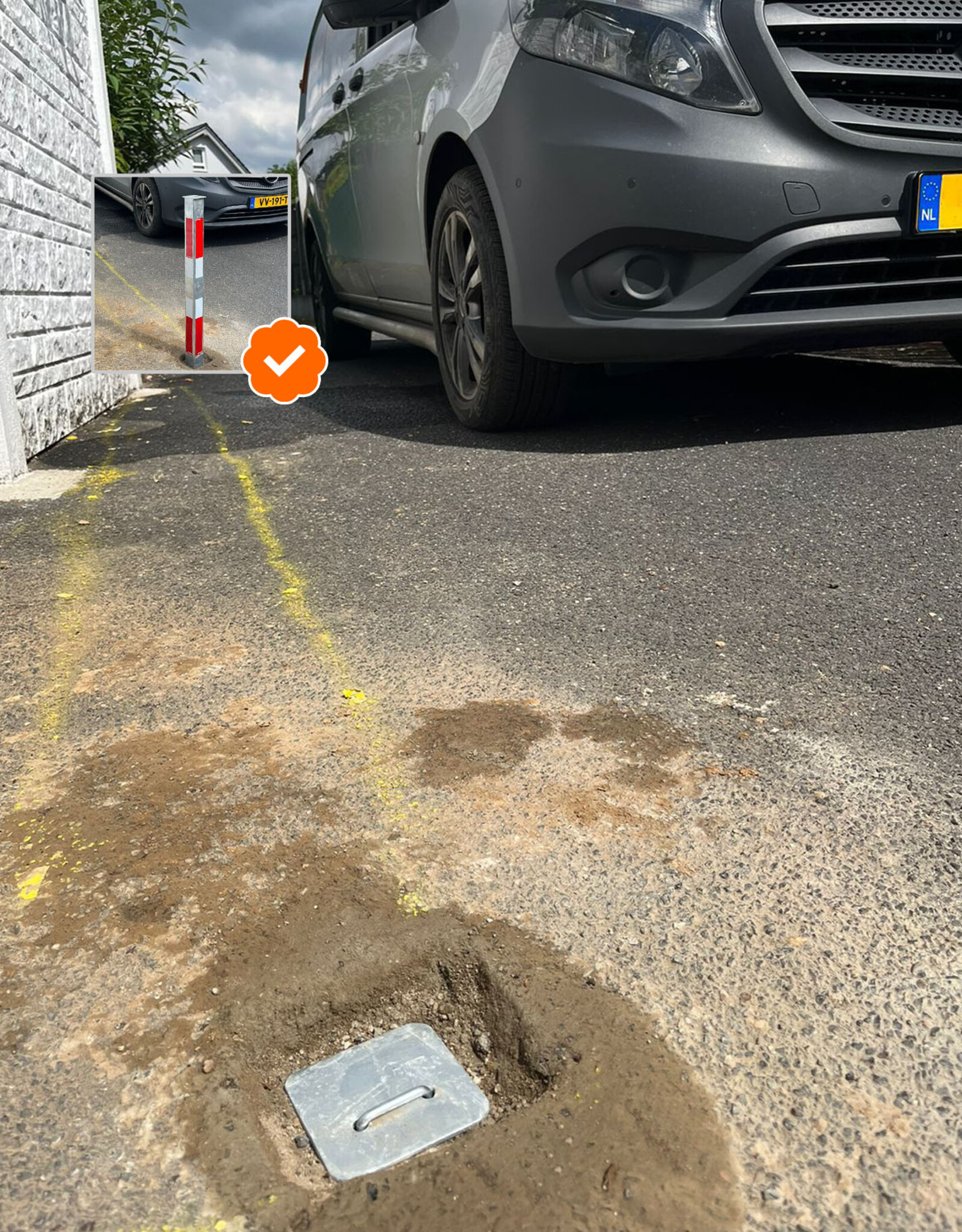 Ri-Traffic | In de grond schuivende Afzetpaal met Cilinderslot
