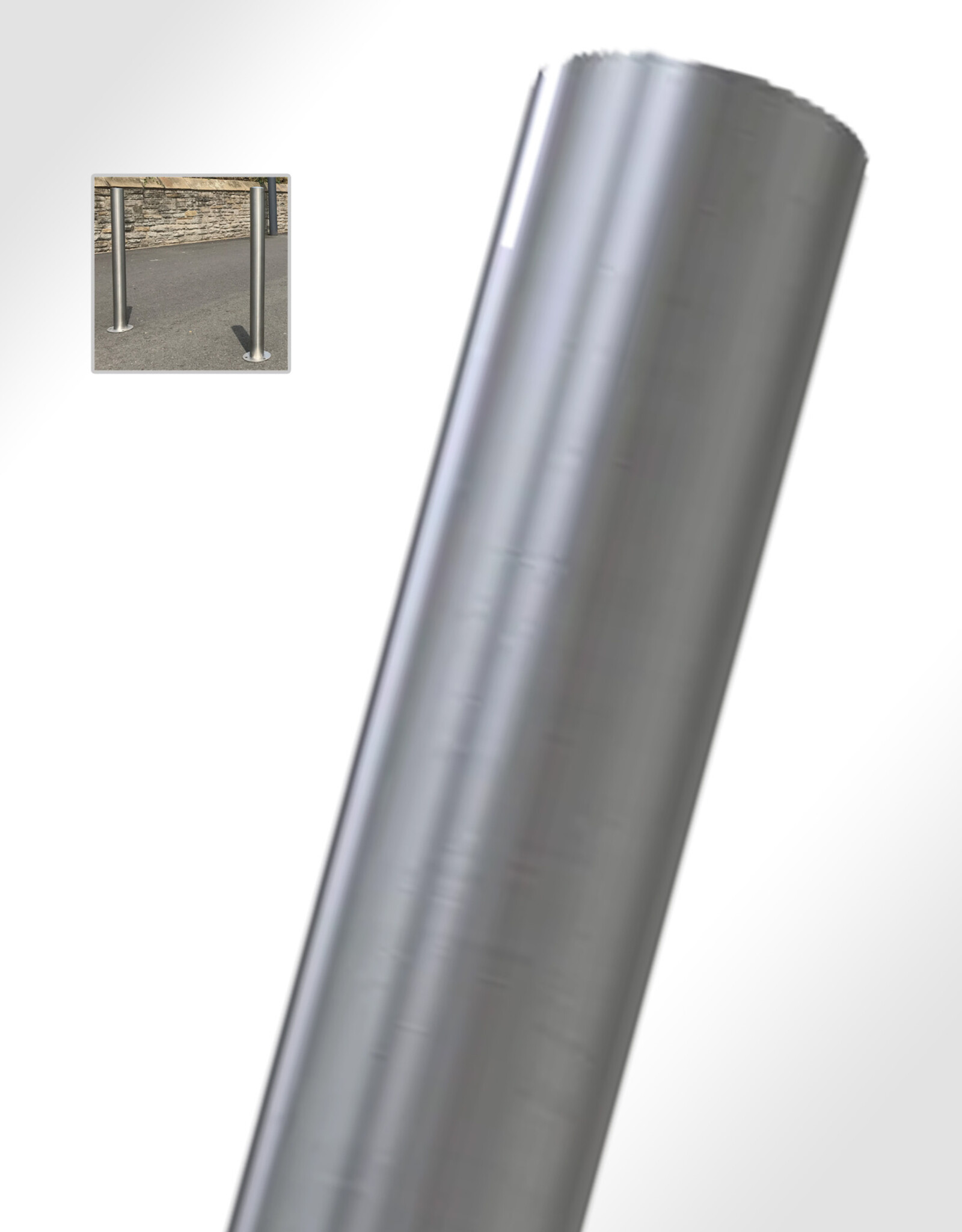 Ri-Traffic | Luxe RVS Rampalen (90cm x 6cm), Anti-Parkeerpaal / Inrijden