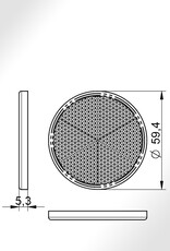 Ri-Traffic | Kunststof Plak Reflector Plaatje WIT (ROND / 60mm)