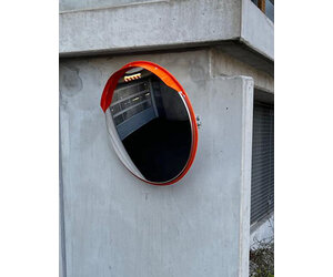 Verkeersspiegel 50cm oranje met zonneklep - Bestel nu