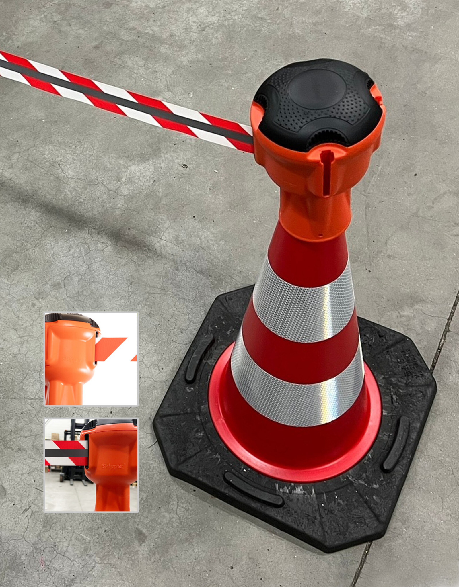 Skipper |  Afzetkegels met Trekband, 9 meter Afzetlint