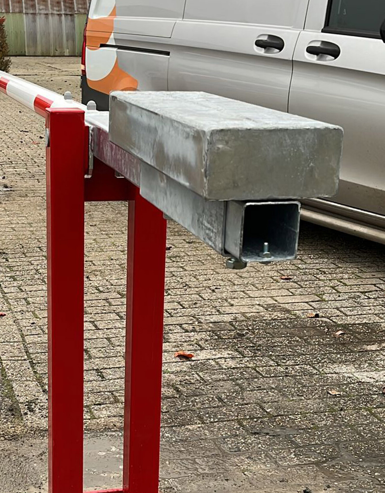 Verkeerswinkel Slagboom met Contragewicht en Hangslot