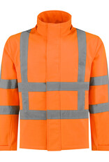 Verkeerswinkel RWS Softshell Jas ORANJE met Capuchon & Reflecterende Strepen