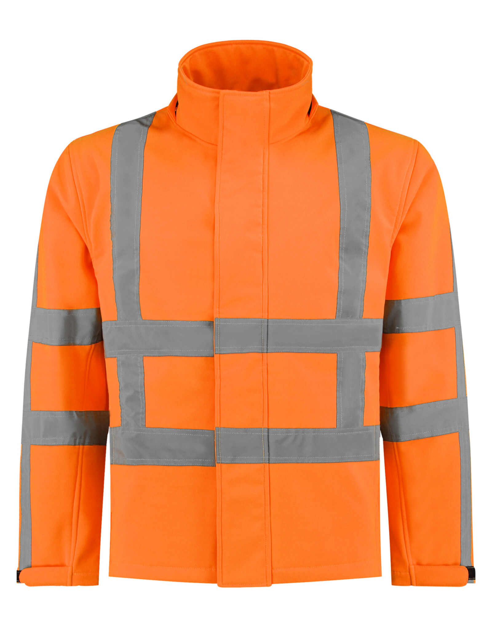 Verkeerswinkel RWS Softshell Jas ORANJE met Capuchon & Reflecterende Strepen