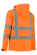 Verkeerswinkel RWS Softshell Jas ORANJE met Capuchon & Reflecterende Strepen