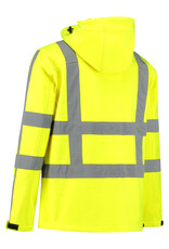 Verkeerswinkel RWS Softshell Jas GEEL met Capuchon & Reflecterende Strepen