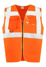 Verkeerswinkel RWS Safety Vest (Veiligheidsvest) ORANJE met Reflecterende Strepen & Ritssluiting