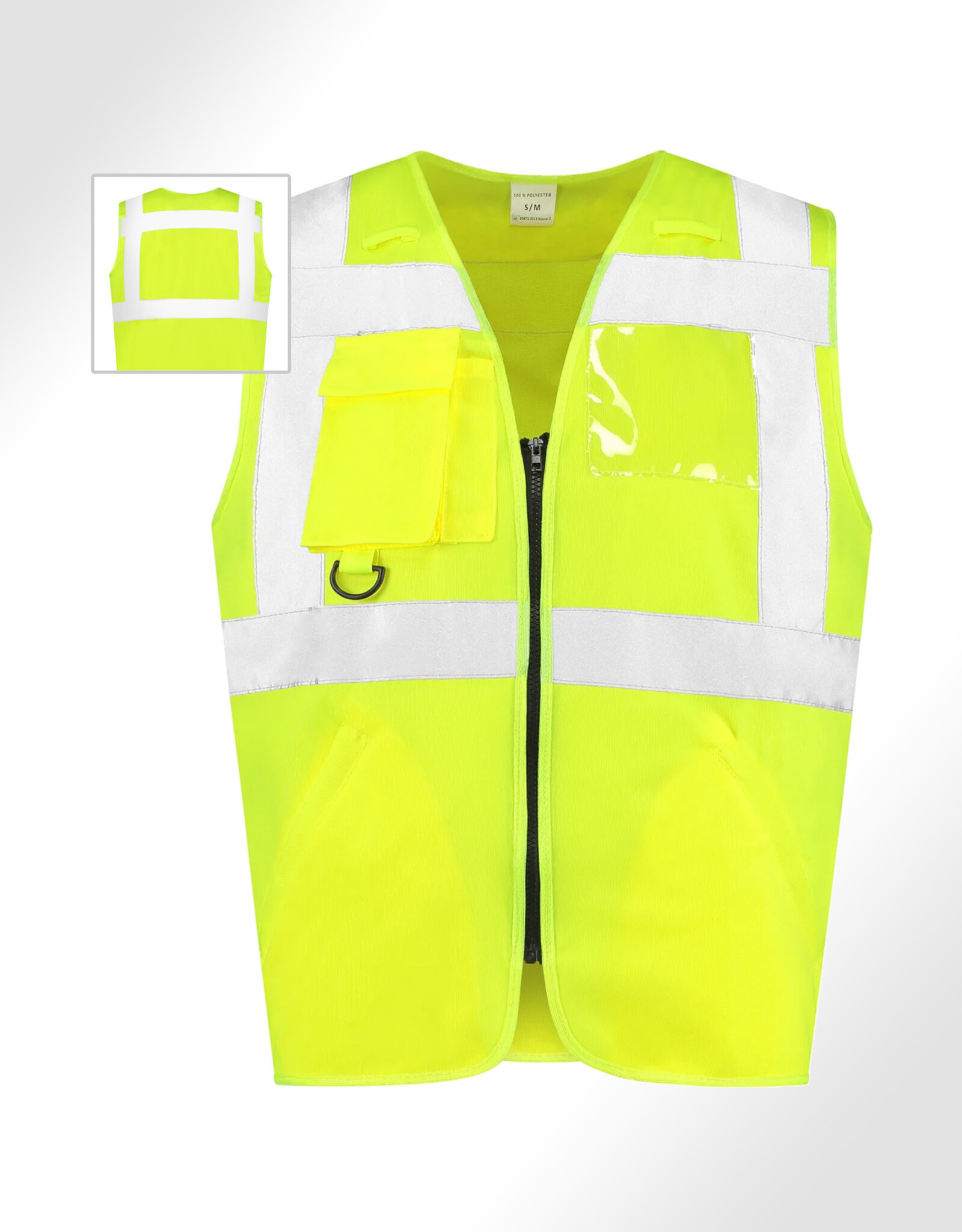 Verkeerswinkel RWS Safety Vest (Veiligheidsvest) GEEL met Reflecterende Strepen & Ritssluiting