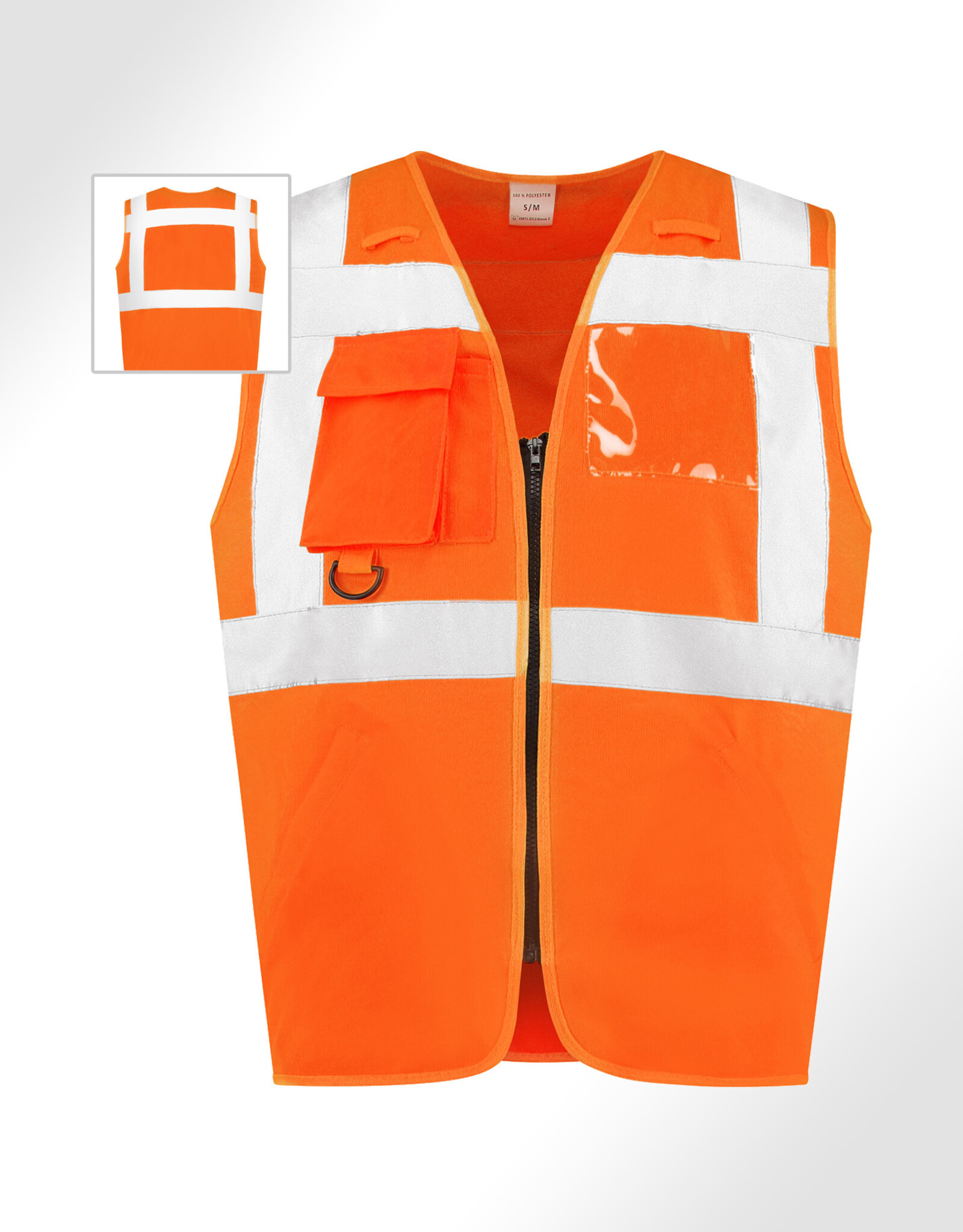 Verkeerswinkel RWS Safety Vest (Veiligheidsvest) ORANJE met Reflecterende Strepen & Ritssluiting