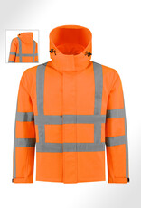 Verkeerswinkel RWS Softshell Jas ORANJE met Capuchon & Reflecterende Strepen