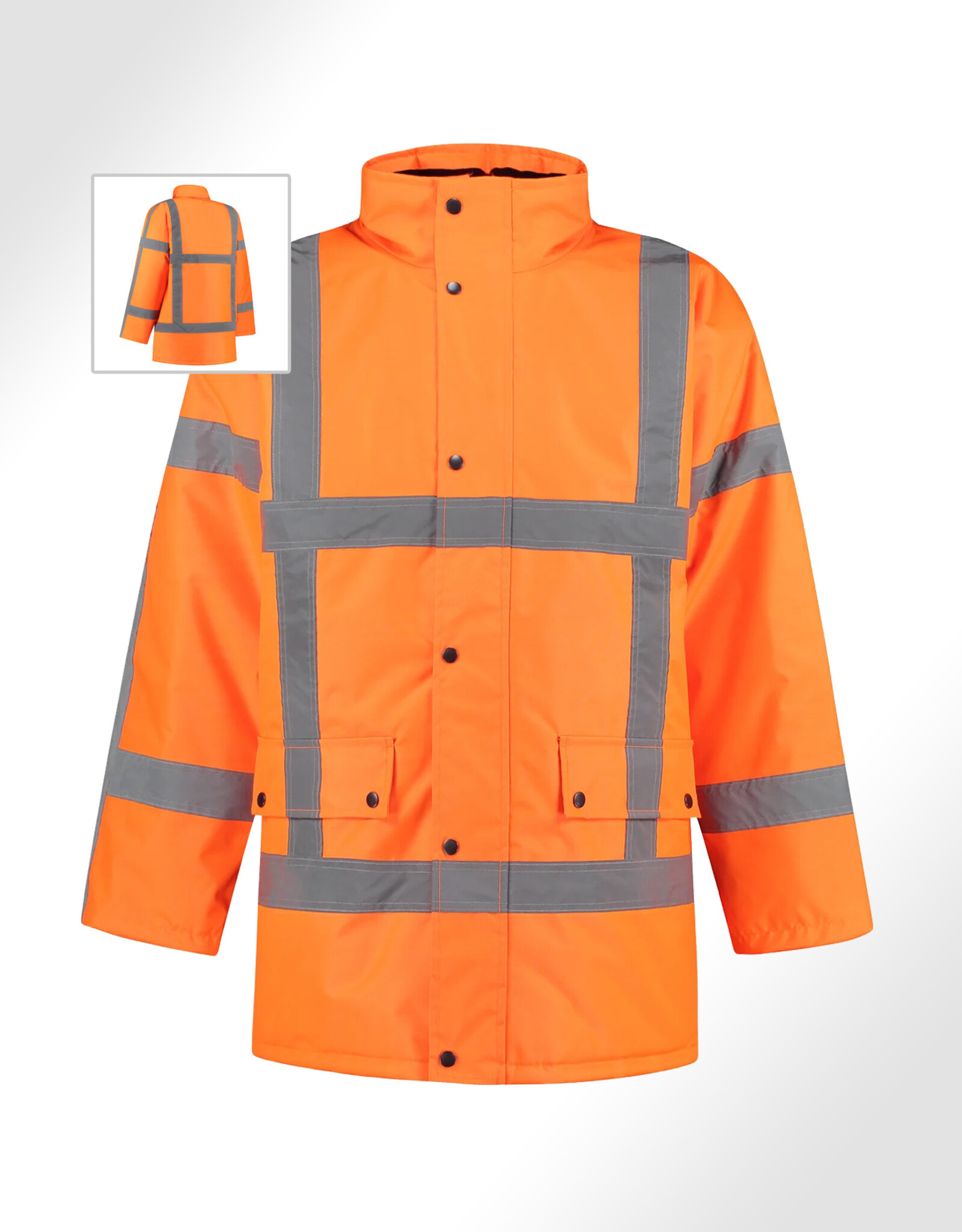 Verkeerswinkel RWS Parka Veiligheidsjas ORANJE & Reflecterende Strepen