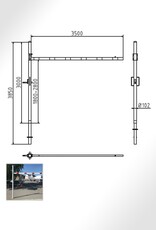 Ri-Traffic Hoogtebegrenzer 350 cm BREED & 180 cm - 280 cm HOOGTE (verstelbaar)