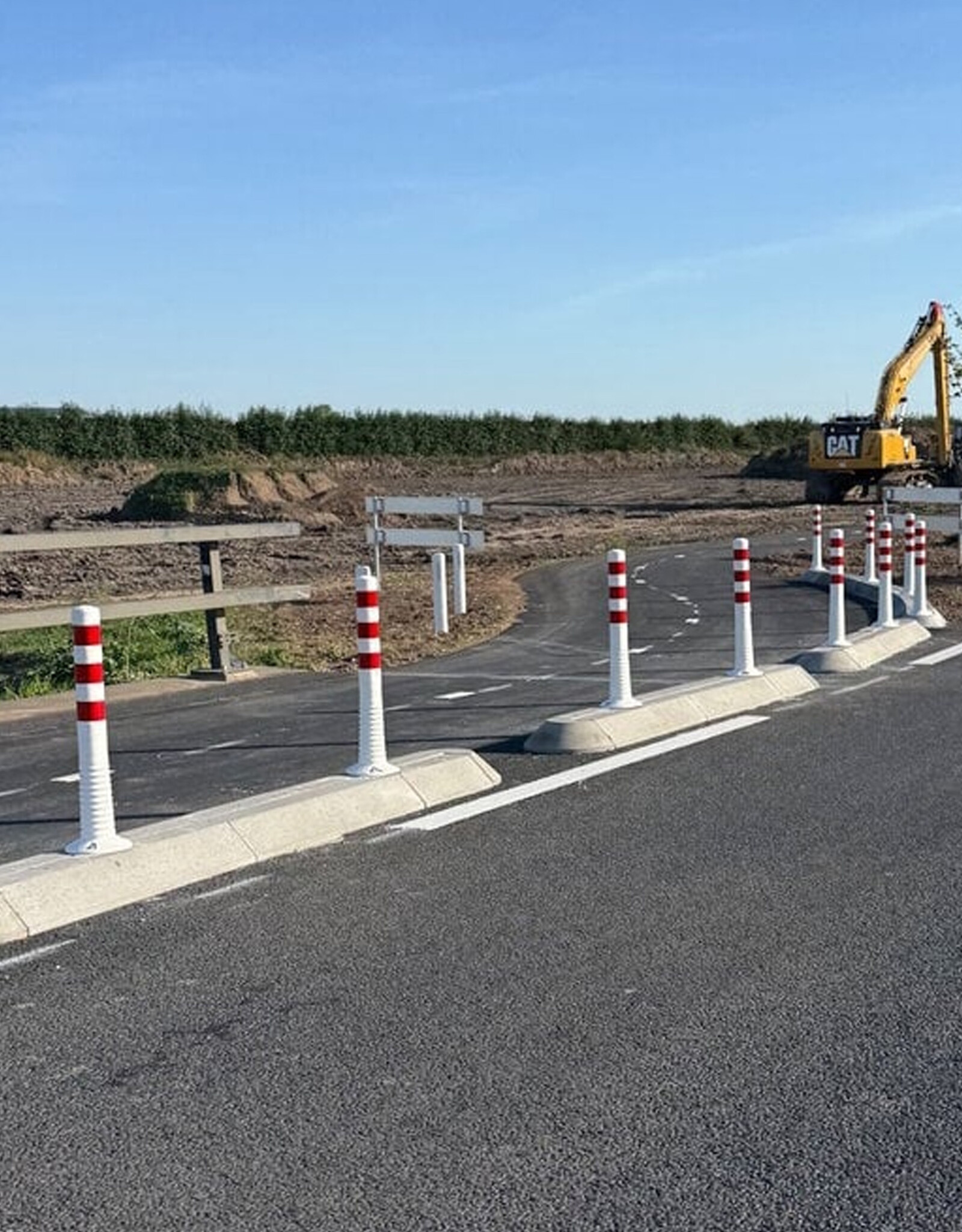 Ri-Traffic Flexibele Afzetpaal WIT ROOD / Plooibaken 75 CM