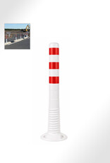 Ri-Traffic Flexibele Afzetpaal WIT ROOD / Plooibaken 75 CM
