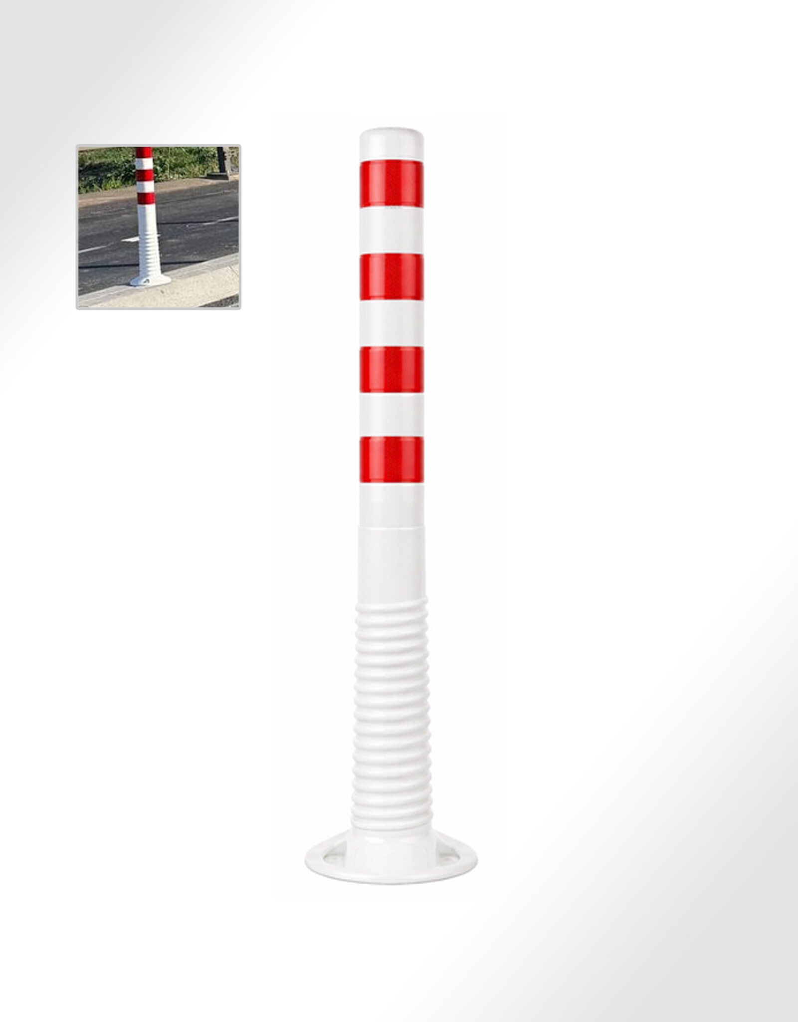 Ri-Traffic Flexibele Afzetpaal WIT ROOD / Plooibaken 100 CM