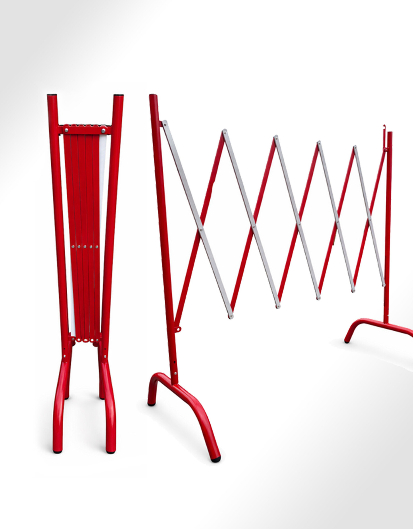 STRELLIS Uitschuifbaar Schaarhek Afzethek 2.5M Rood-Wit (Vouwhek)